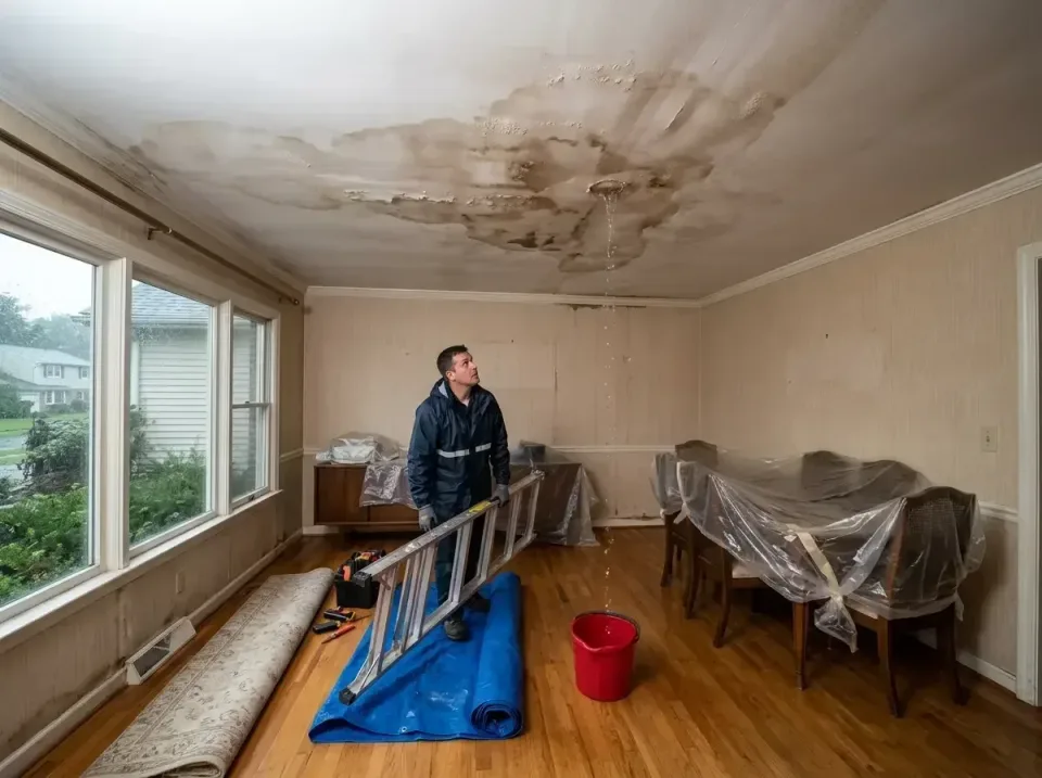 ceiling-water-damage-after-sto-001 ceiling-water-damage-after-sto-001 — The Drying Goal for Ceiling Leaks in Englewood Homes, Emergency Ceiling Water Leak Repa…