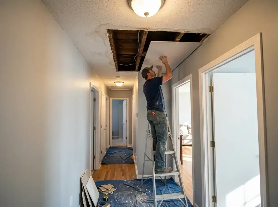 hallway-ceiling-drywall-replac-006 hallway-ceiling-drywall-replac-006 — trusted local provider team, Emergency Ceiling Water Leak Repair & Extraction in Englew…