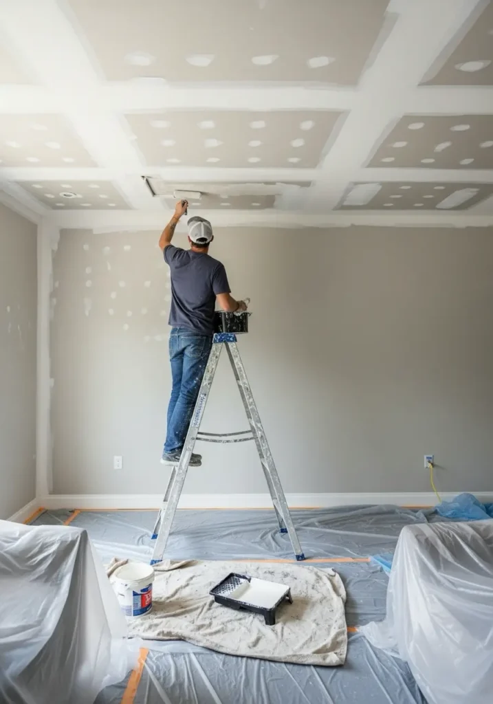 professional stain blocking and painting service in progress under a water‑damaged ceiling repair 84302 Perry, UT 4 professional stain blocking and painting service in progress under a water‑damaged ceiling repair 84302 Perry, UT 3